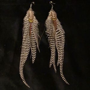 Pheasant feather earrings